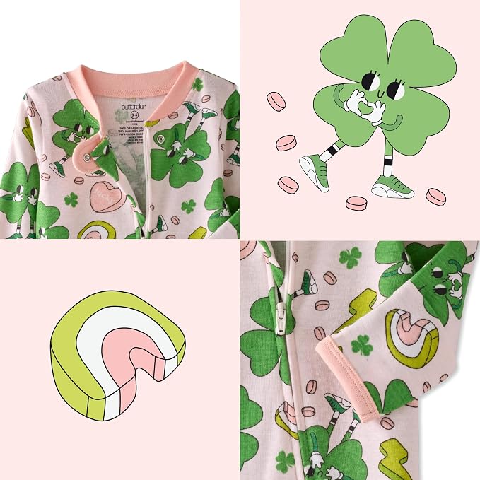 Butterblu Scout Sleep & Play 100% Organic Cotton Footed Zip Front PJs | GOTS - Image 6