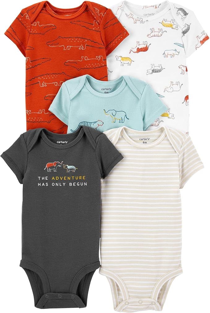 Carter's Baby Boys 5-Pack Original Short Sleeve Bodysuits - Image 7