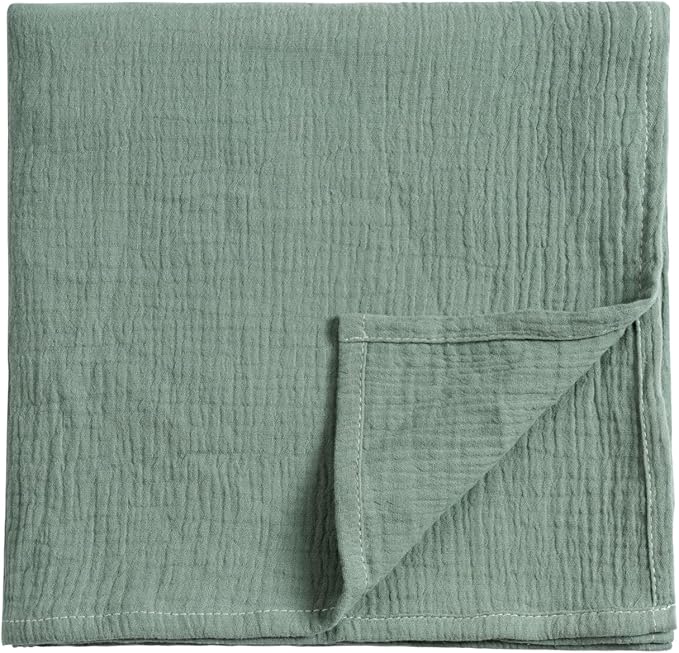 Meracorallo Muslin Swaddle Blanket, 100% Cotton, Roman Green | Soft Breathable by Meracorallo