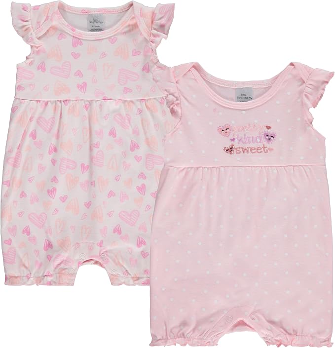 Cudlie 2-Pack Baby Girl Rompers – Soft Cotton, Everyday Comfort by Cudlie