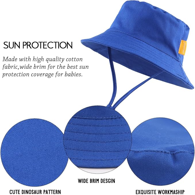 JANGANNSA Cotton Baby Sun Hat Infant Toddler Boys Girls Bucket Hats Summer Sun - Image 4