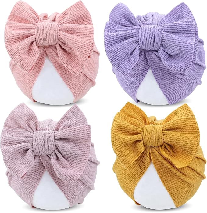 Cinaci 4 Pieces Baby Girls Turban Hats by Cinaci