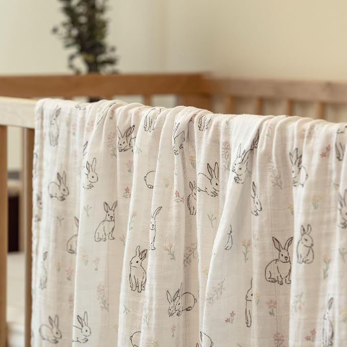 GLLQUEN BABY Muslin Swaddle Blankets 2Pk Receiving Blanket Large 35" x 40" | - Image 3