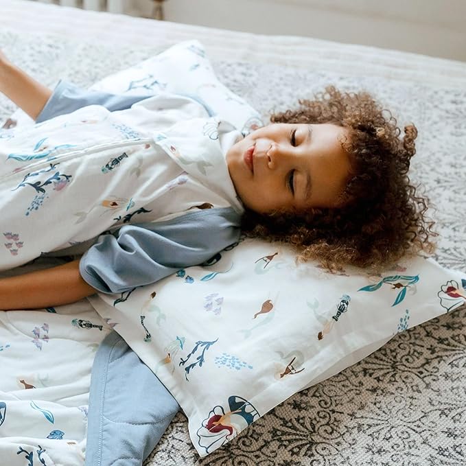 Nest Designs Toddler Pillow with Bamboo Viscose Pillowcase - Splish Splash, Medium