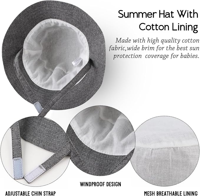 JANGANNSA Dinosaur Baby Boys Sun Hat Cotton Toddler Girls Bucket Hats Summer - Image 5
