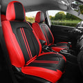 FREESOO Car Seat Covers Full Set, Black Red Waterproof Car Seat Cover, Leather Seat Covers for Trucks, Luxury Car Seat Covers Front Seats and Auto Back, Breathable Car Seat Cushion for Most SUV Cars