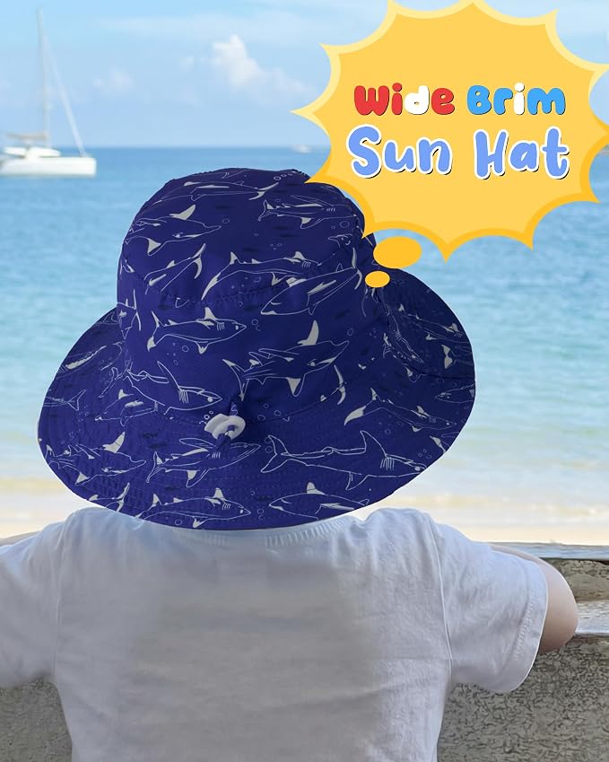 Baby Sun Hat Kids Summer Sun Protection Toddler Bucket Hat Wide Brim Adjustable - Image 3