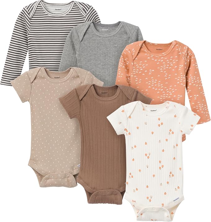 Gerber Baby Girls' 6-pack Long-sleeve Onesies Bodysuits by Gerber