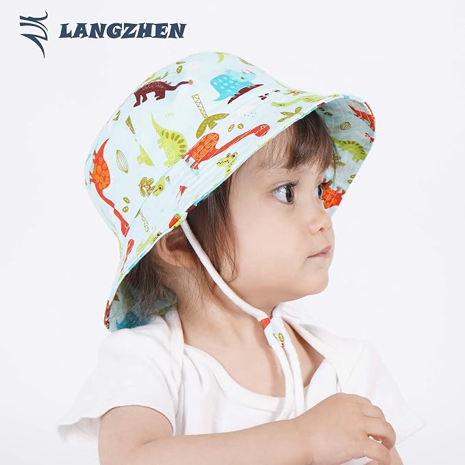 LANGZHEN Sun Protection Hat for Kids Toddler Boys Girls Wide Brim Summer - Image 3