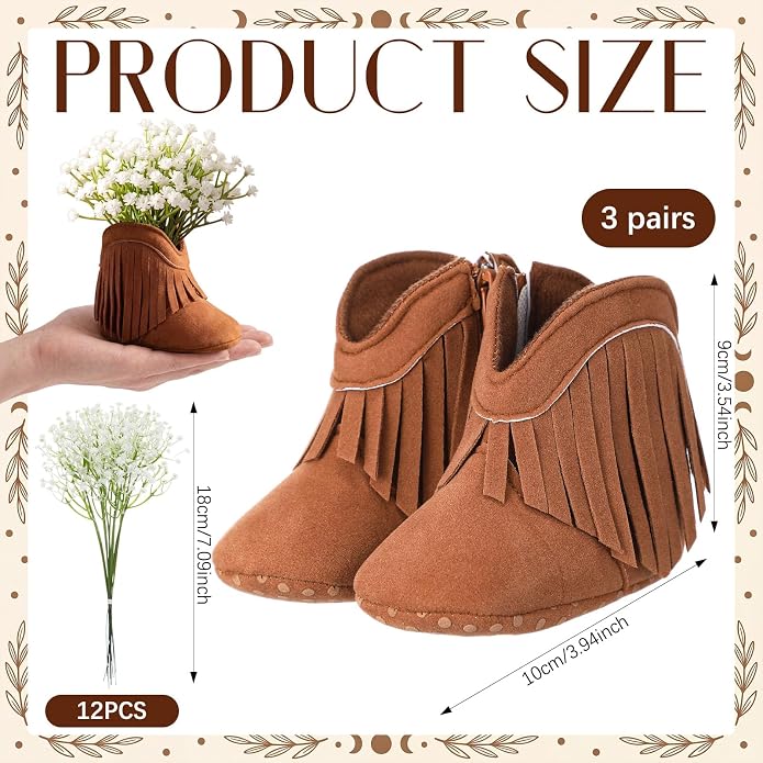 Glitopper 4 Set Baby Shower Table Decorations Booties Bulk - Image 3