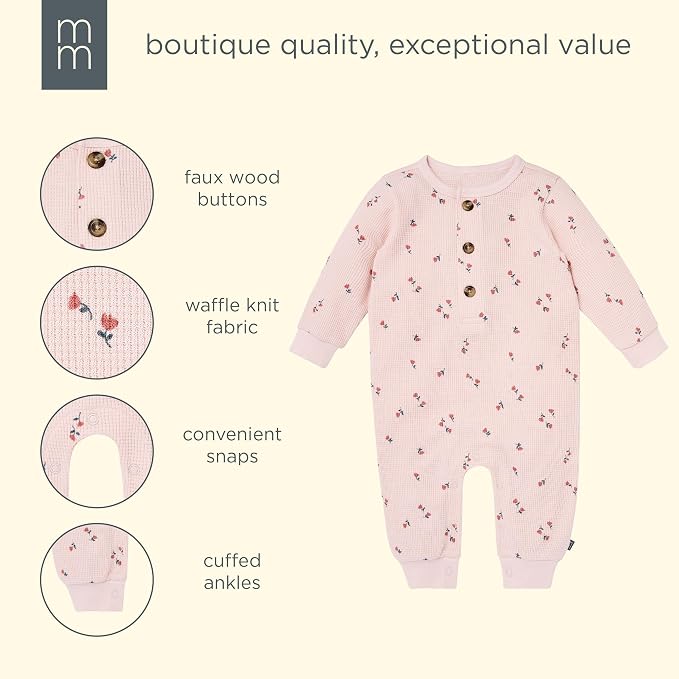 Modern Moments by Gerber Baby Henley Waffle Knit Romper - Image 6