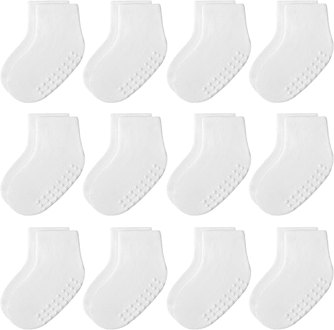 Baby Non-Slip Ankle Socks 12 Pack Soft Cotton by JAKIDAR