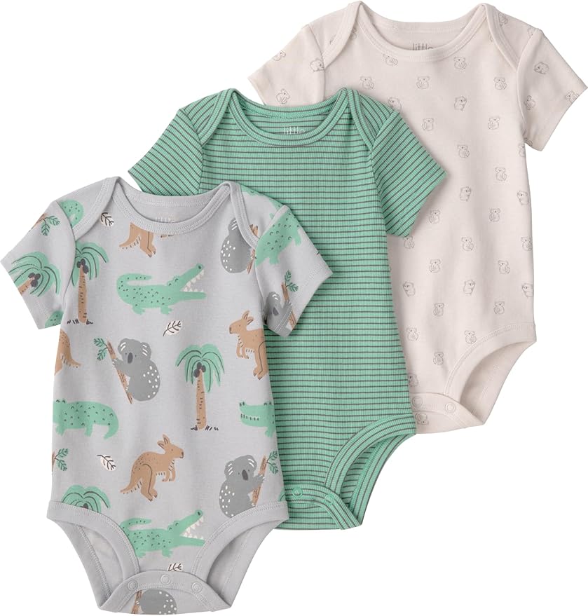 little planet by carter's Unisex Baby 3-pack Short Sleeve Bodysuits Made by LittlePlanet