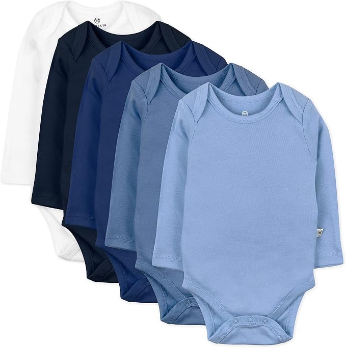 HonestBaby baby-girls 5-pack Long Sleeve Bodysuits One Piece 100% Organic Cotton by HonestBaby