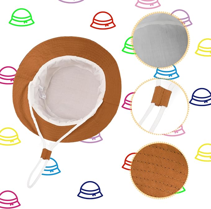 Baby Boy Sun Hat Toddler Bucket Beach Hat Girl UPF 50+ Cotton Linen - Image 4