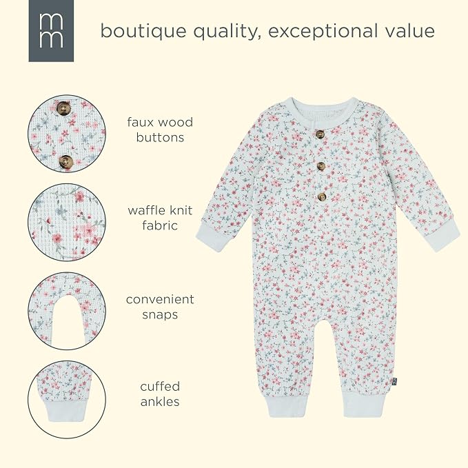 Modern Moments by Gerber Baby Henley Waffle Knit Romper - Image 6