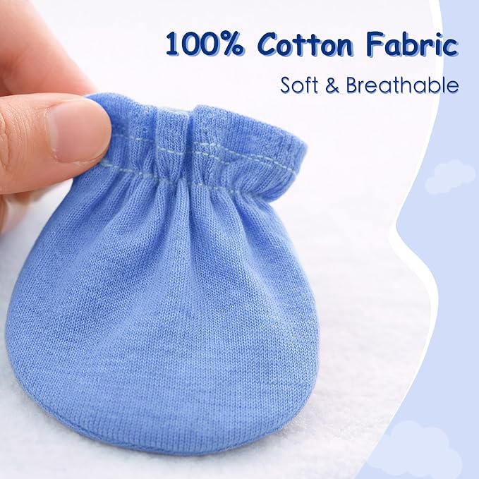 Pro Goleem Newborn Baby Mittens 100% Cotton No Scratch Soft Breathable Gloves - Image 7