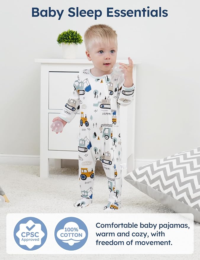 Unnivoll Baby Sleepers 100% Cotton Baby Pajamas Baby Boys Girls Clothes | - Image 2