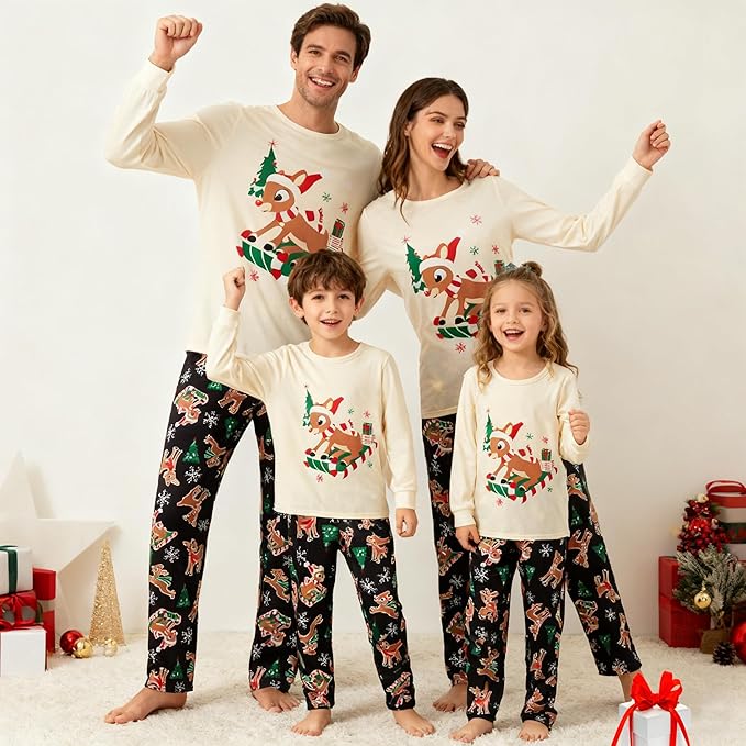 Awoscut Family Christmas Pajamas Matching Pajamas for Family, Xmas PJs Sets Holiday Sleepwear