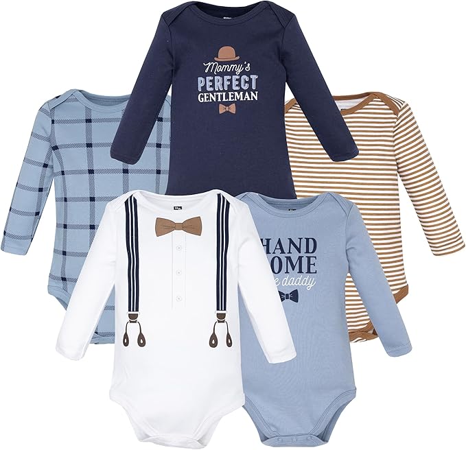 Hudson Baby baby-boys Cotton Long-sleeve Bodysuits 5-pack by HudsonBaby