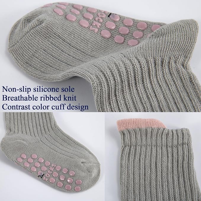 8 Pairs Baby Toddler Socks Non-Slip Grip Socks - Image 7