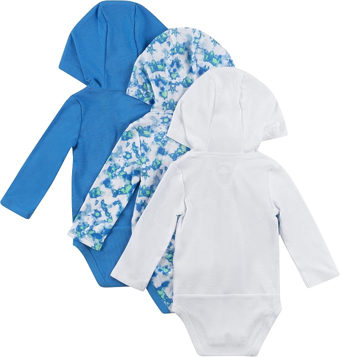 Hanes Baby Long Sleeve Bodysuit, Ultimate Bodysuit Hoodie Boys & Girls - Image 2