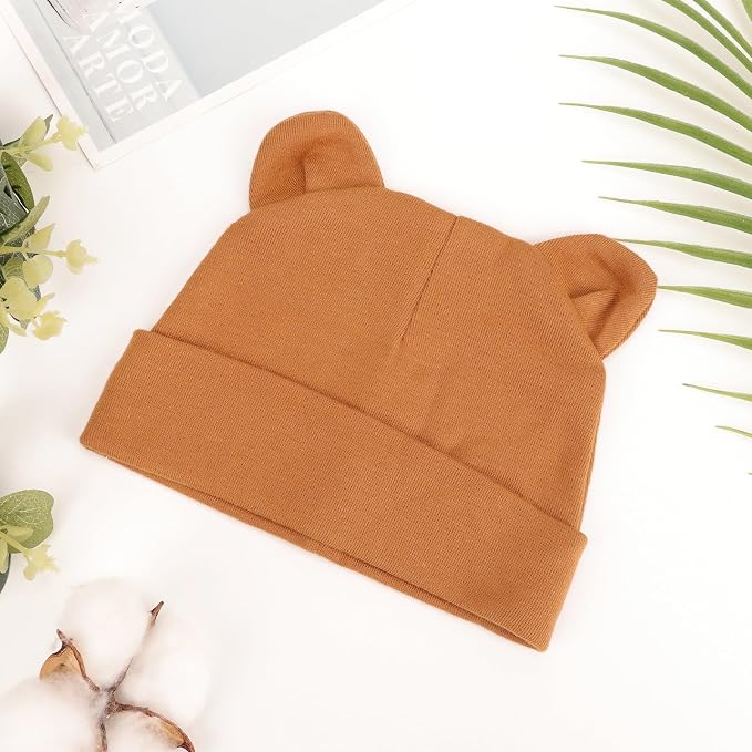 DRESHOW BQUBO 4 Pieces Baby Beanie Newborn Toddler Soft Cute Knit Hat Hospital - Image 7