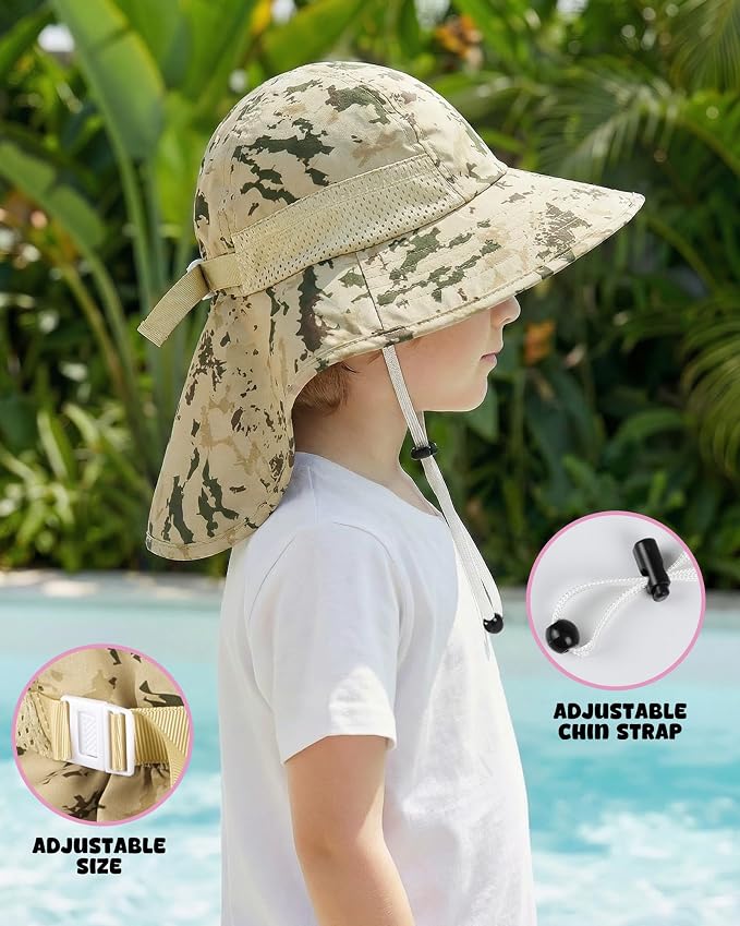 Toddler Baby Sun Hat Kids Summer Beach Essentials Adjustable Beach Hats - Image 2