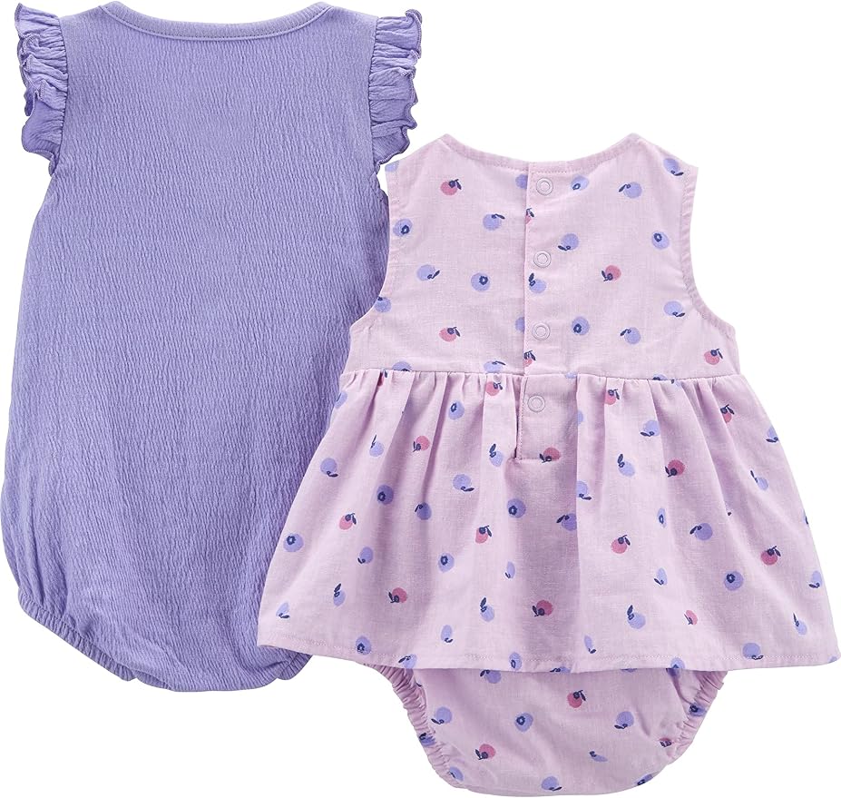 Simple Joys by Carter's Baby Girls' 2-pack Sleeveless Rompers - Image 2