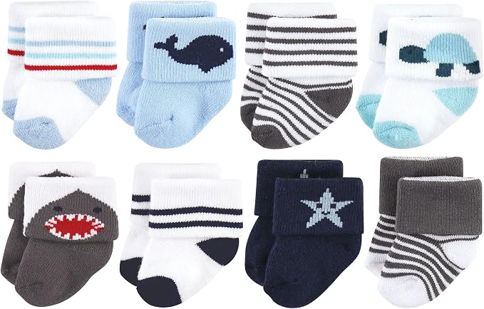 Hudson Baby Baby 8-pack Cotton Rich Newborn and Terry Socks by HudsonBaby