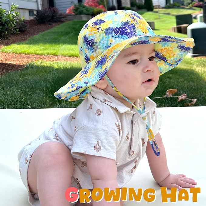 HONGTEYA Baby Sun Hat Wide Brim Adjustable Toddler Beach Bucket Hat | Soft - Image 6