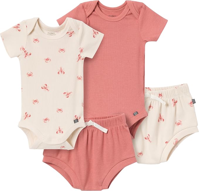 Modern Moments by Gerber Baby 4-Pack Short Sleeve Bodysuits & Shortie Set by ModernMomentsbyGerber