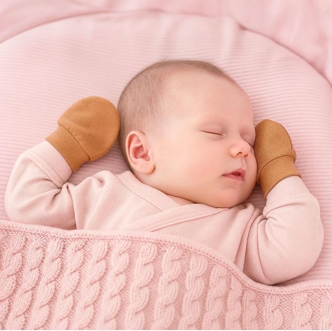 8 Pairs Newborn Baby Mittens No Scratch Infant Baby Cotton Gloves Newborn - Image 7