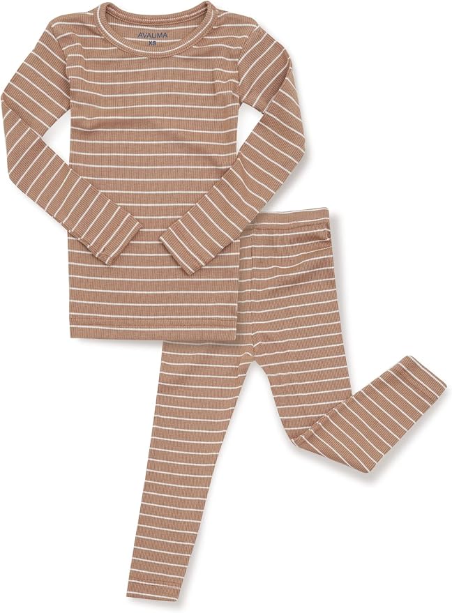 AVAUMA Stripe Pattern Baby Boys Girls Pajama Set Kids Toddler Snug fit Ribbed by AVAUMA