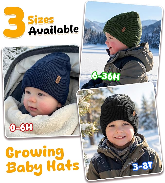 Baby Beanie Toddler Infant Winter Hats Knit Warm Caps - Image 5