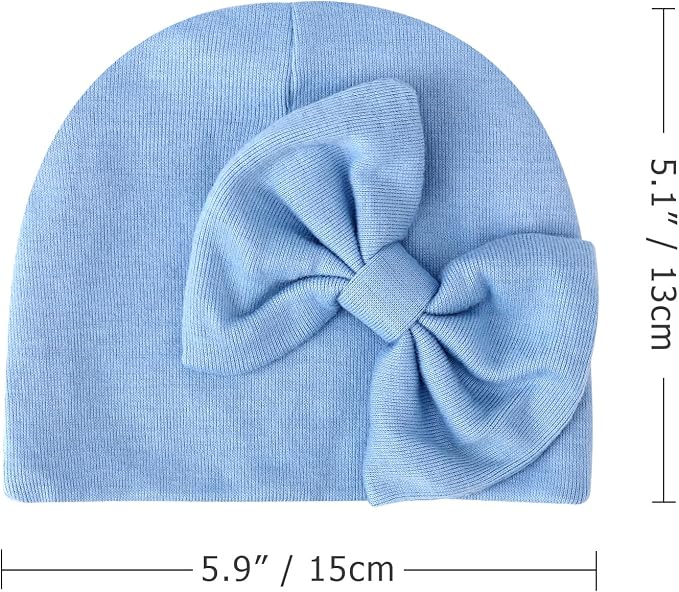 Newborn Baby Hats and Mittens Set Infant Bow Beanie Cap Toddler Gloves Newborn - Image 7