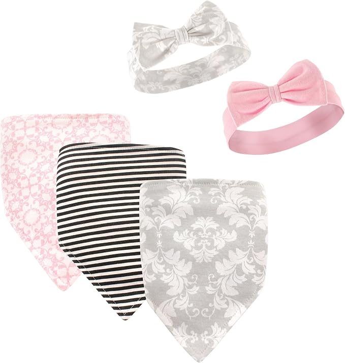 Hudson Baby Unisex Baby Cotton Bib and Headband Set by HudsonBaby