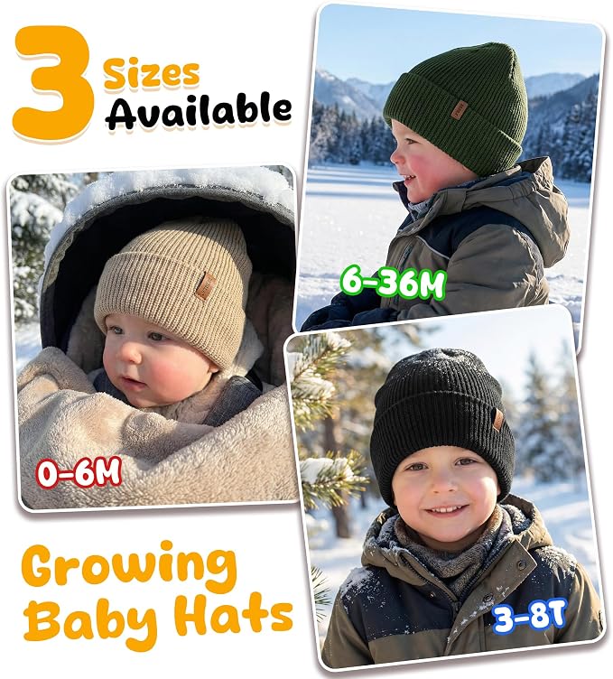 Baby Beanie Toddler Infant Winter Hats Knit Warm Caps - Image 5