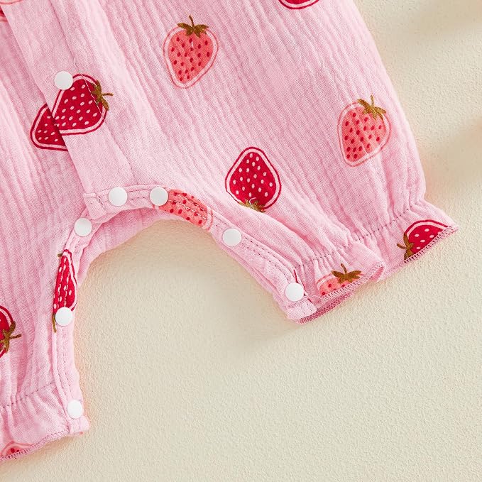 YINGISFITM Newborn Baby Girl Summer Clothes Short Sleeve Bubble Romper Bow - Image 8