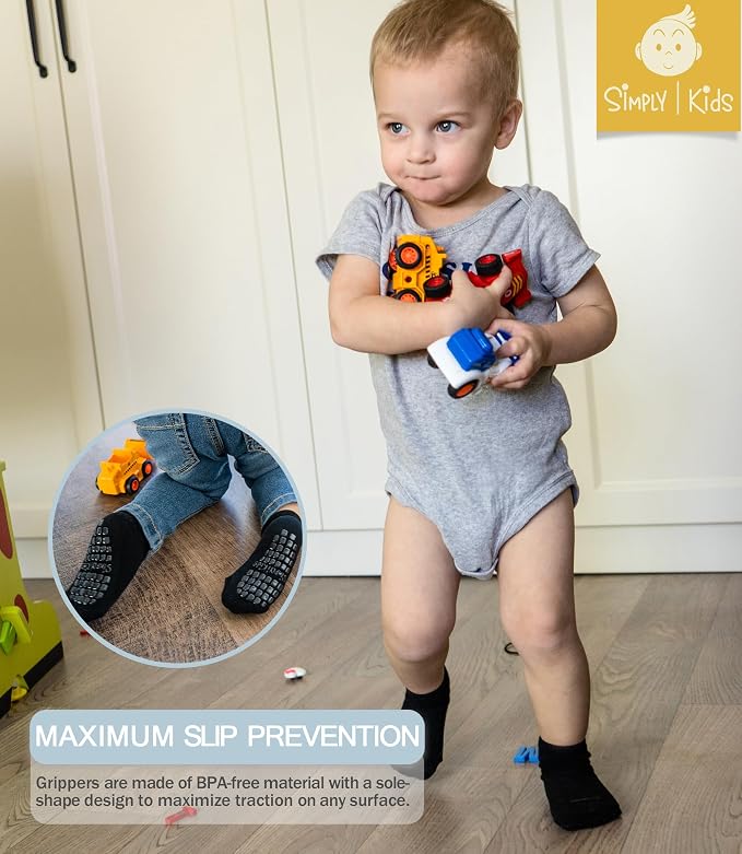 Baby Mid-Crew Socks with Grips for 0-7 Years Old Toddler Boy Girl Kids - Image 3