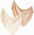 GRSSDER 2-Pack Ultra Soft Stretchy Jersey Knit Baby Swaddle Blankets, 33x44 | by BUYNOW