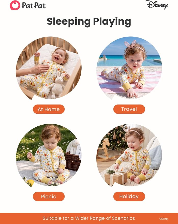 Disney Baby Viscose Made from Bamboo 2-Way Zipper Footie Outfit NB to Inf - Image 7