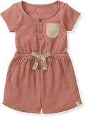 Burt's Bees Baby Girls Bubble Romper, 100% Organic Cotton One-piece Shortall by BurtsBeesBaby