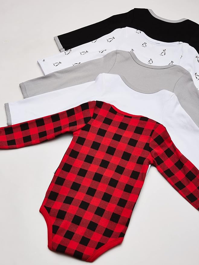 Hudson Baby baby-boys Cotton Long-sleeve Bodysuits 5-pack - Image 2