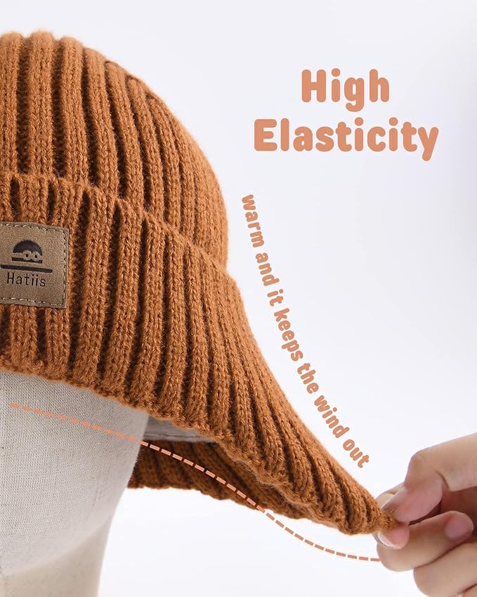 Baby Beanie Fleece Lined Toddler Winter Hat with Ear Flaps Little Girls Boys Warm Hats Cute Beanies for Kids