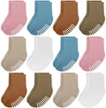 Baby Toddlers Crew Socks with Non-Slip Grip 12 Pack Cotton Stretch Socks | Soft by JAKIDAR