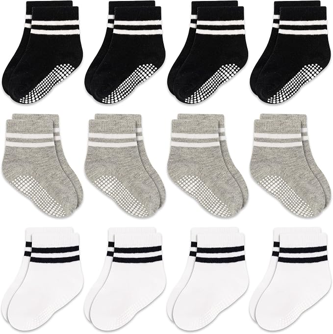 GRPSKCOS Baby Socks Non Slip 12 Pairs Toddler Anti Skid Socks by GRPSKCOS