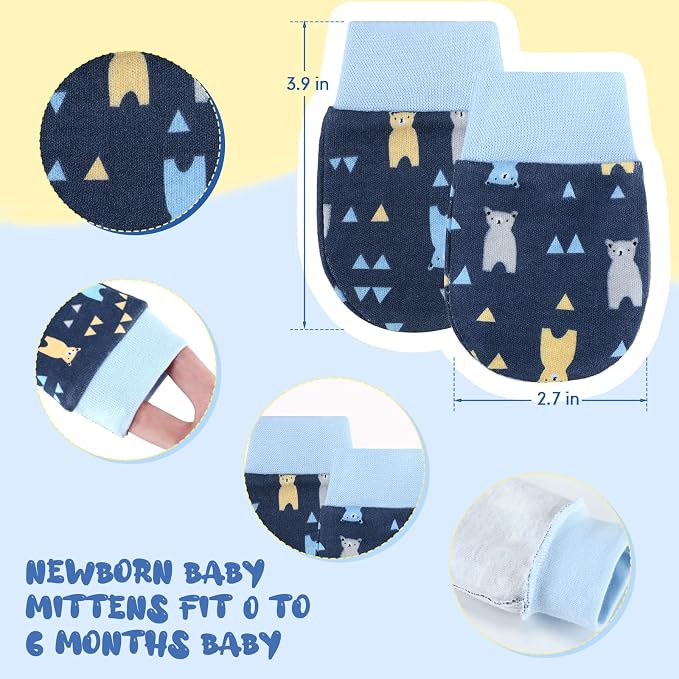 12 Pairs Newborn Baby Mittens Infant Toddler Gloves No Scratch Mittens Gloves - Image 2