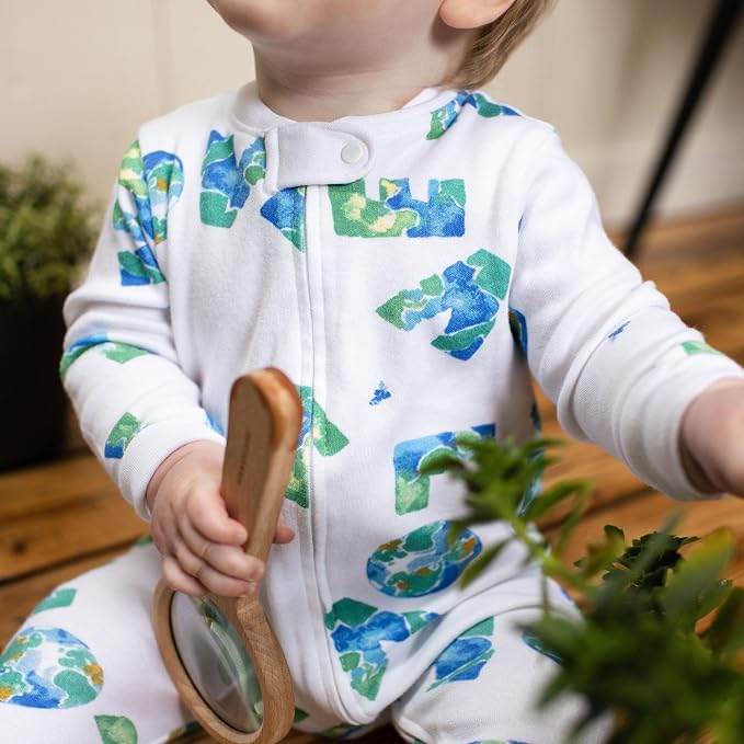 Burt's Bees Baby Boys' Organic Cotton, Sleep and Play Footed Pajamas | Easy zip - Image 3