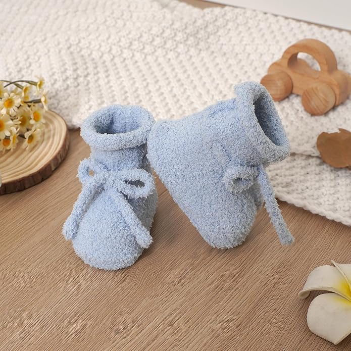 LAWKUL Cotton Baby Booties Newborn Fleece Shoes Sock - Image 7